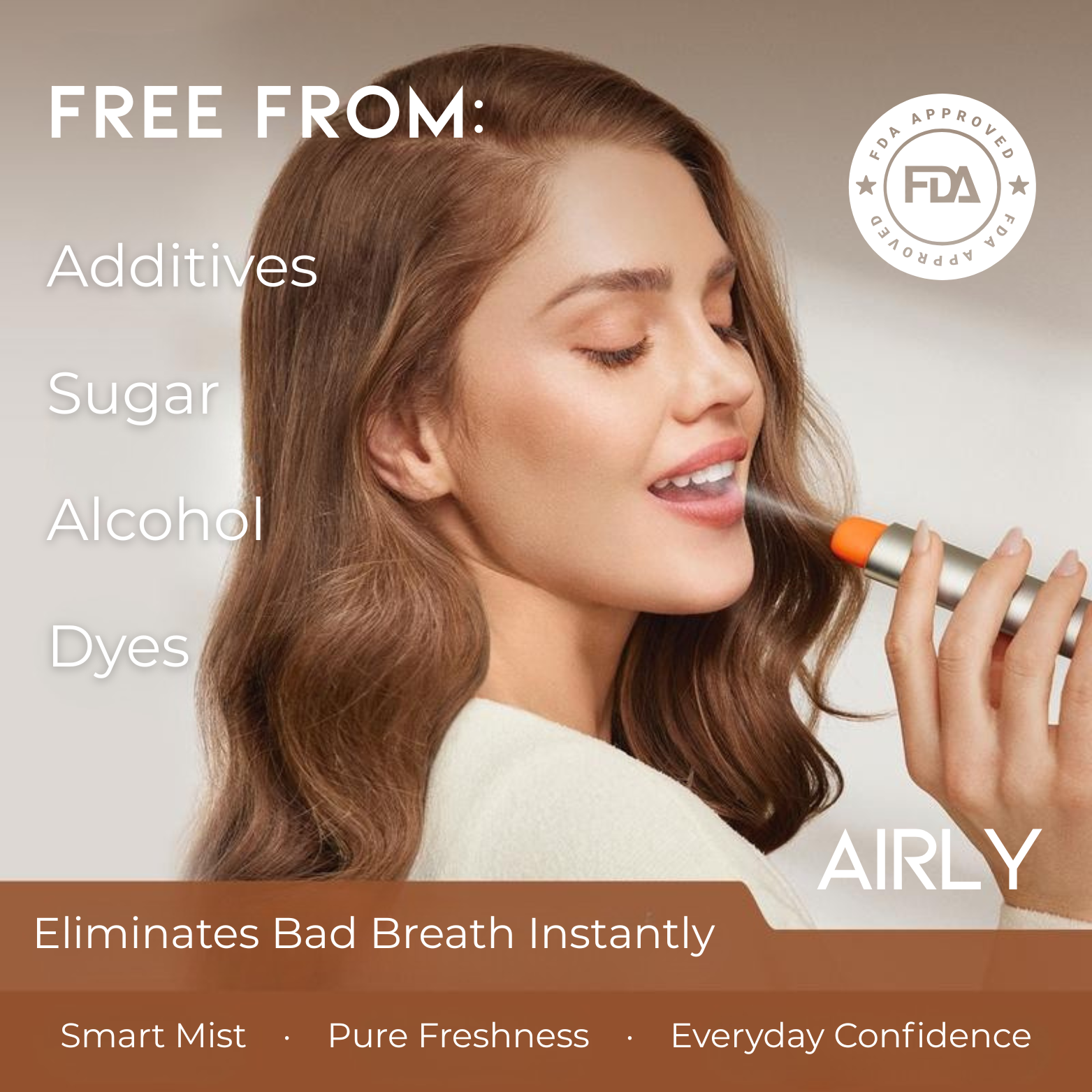 ZDEER Smart Mist Breath Spray by AIRLY - Portable, Sugar-Free, Ultra-Fine Mist for Instant Freshness